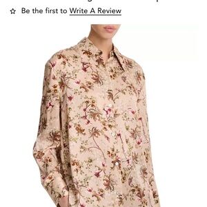 Vince Orchid  Vine Bias Long Sleeve Button Up Shirt